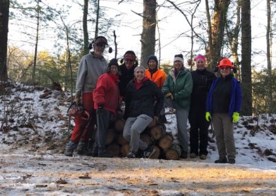 trailwork volunteers on Mass central rail trail on 2-22-2020